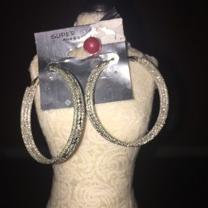 Silver Hoop Earrings (med size)